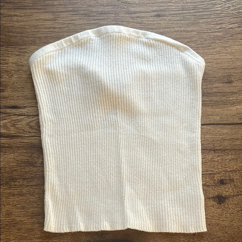 American Eagle Ribbed Cream Tube Top